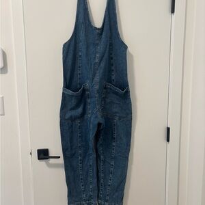 Free People High roller denim Jump suit small